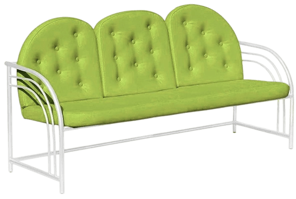 Купить диван для ожидания с пуговицами Д04, со спинкой, 3-х местный - цвет Dollaro Apple с доставкой по России